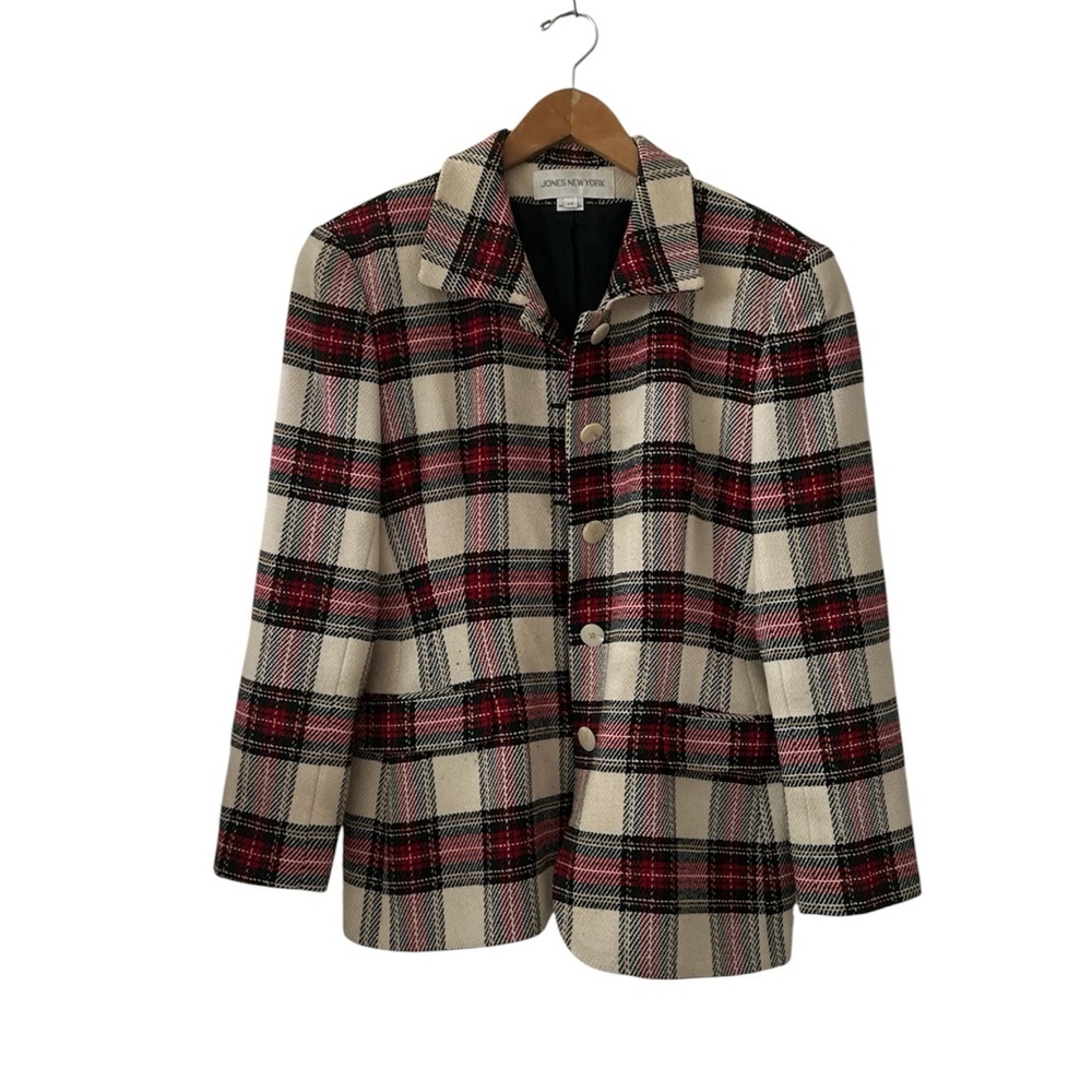 Jones New York Tartan Blazer Shacket Like New sz 14